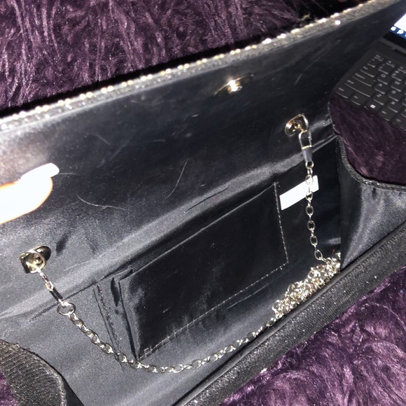 Silver and black clutch purse. - Picture 2 of 3